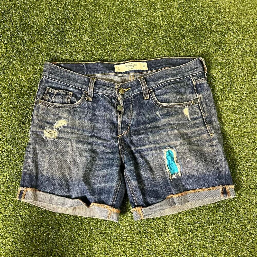 Abercrombie-fitch Women's Blue and Navy Shorts